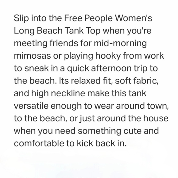 ✶Free✶ EUC Black ✵☽Free People☾✵ Long Beach Ribbed Racerback Swing Tank | Medium - Picture 5 of 15